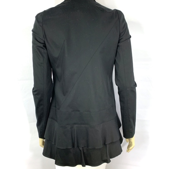 JASMINE DI MILO black cotton ruffle blazer 4 - Picture 9 of 11